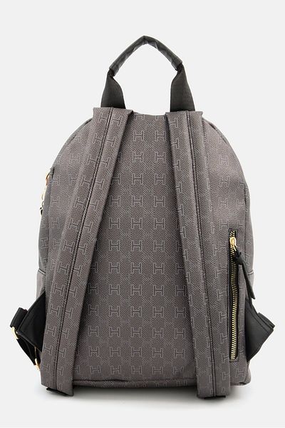 Halston Women Brand Logo Backpack 26L x 13W x 32H cm, Grey Combo