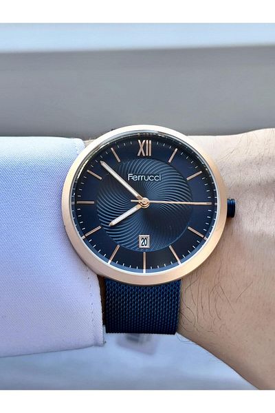 Ferrucci   Men's Calendar Straw Cord Wristwatch