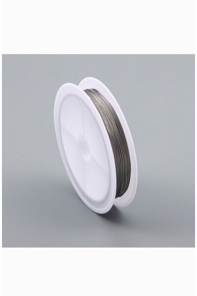 FlowerAksesuar 50 Metre - 0.60 mm Çelik Tel, Hayalet Tel, Takı Teli, İnce Kolye Teli (Şekil Almaz)