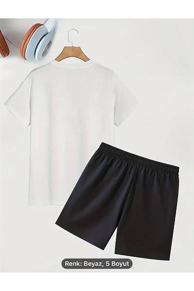 optimist sağdıç the original Brooklyn New York 2-Piece Set - Lettered Shorts and T-Shirt Tracksuit