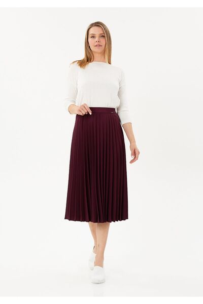 G-Line تنورة بطيات بلوم عالية الخصر - طول متوسط مع خصر مطاطي