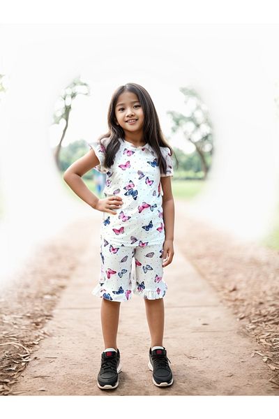 tinitins Summer Frilly Girl's Shorts Set