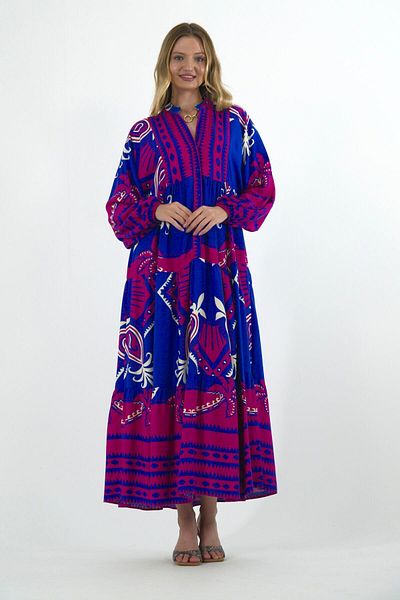 ABBRA Women's Katleya Model 100% Viscose 100% Viscose Summer Dress