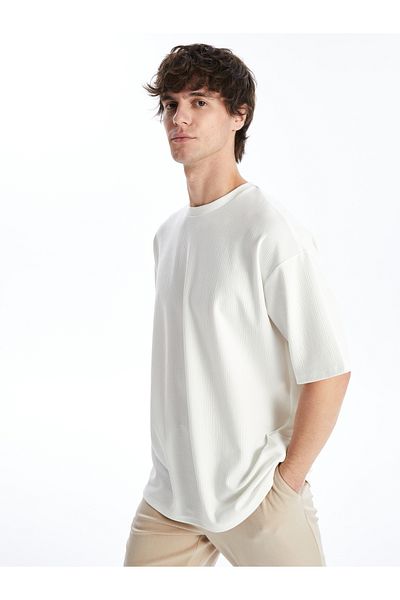 LC Waikiki Męski T-shirt z krótkim rękawem i okrągłym dekoltem