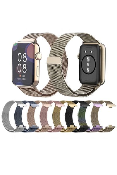 Fibaks سوار معصم بحزام مغناطيسي من شبكة معدنية متوافقة مع ساعة Huawei Watch Fit 3 - Fit 4 - Fit 4 Pro