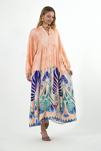 ABBRA Women's Magnolia Model 100% Viscose Summer Dress