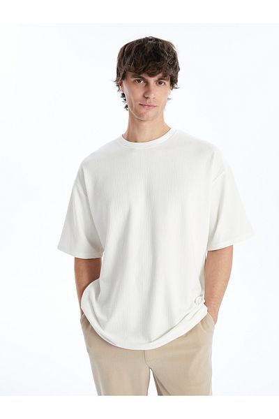 LC Waikiki Męski T-shirt z krótkim rękawem i okrągłym dekoltem