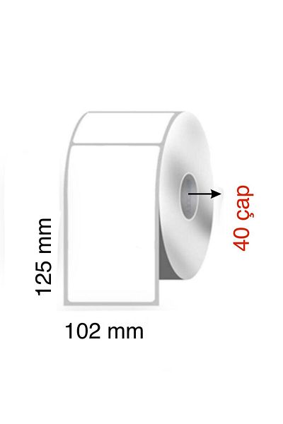 AYSAN ETİKET Aysan Barcode Shipping Parcel Label - 102mm X 125mm Blank Adhesive