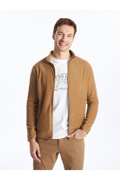 LC Waikiki Ανδρική ζακέτα Fleece - Stand γιακά, Μακρυμάνικο