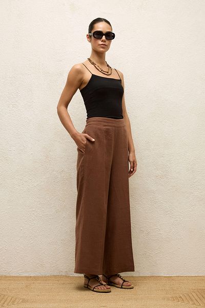 Manuka Braune Leinenhose – Eisenspitze