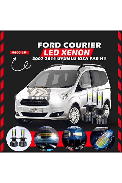 Furens Ford Courier 2007-2014 Kısa Far Uyumlu Şimşek Etkili Led Xenon Pro Ser...