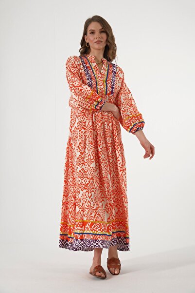 ABBRA فستان نسائي صيفي موديل Katleya مصنوع من القطن بنسبة 100%