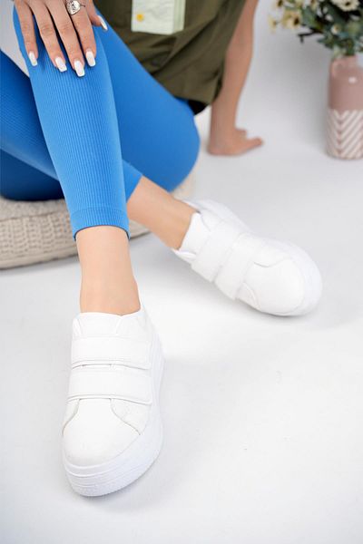 MUGGO London Guaranteed Women's Orthopedic Thick Sole Laceless Velcro Comfortable Sneaker Sports Shoes