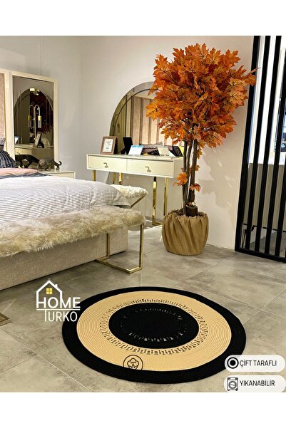 HomeTurko خوص، سجادة، ممسحة أرجل، عداء الجوت، منقوش باللون الأسود، المدخل، ال...