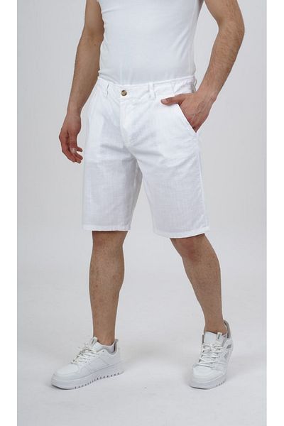 DYNAMO White Linen Shorts - Internally Laced and Comfortable Fit