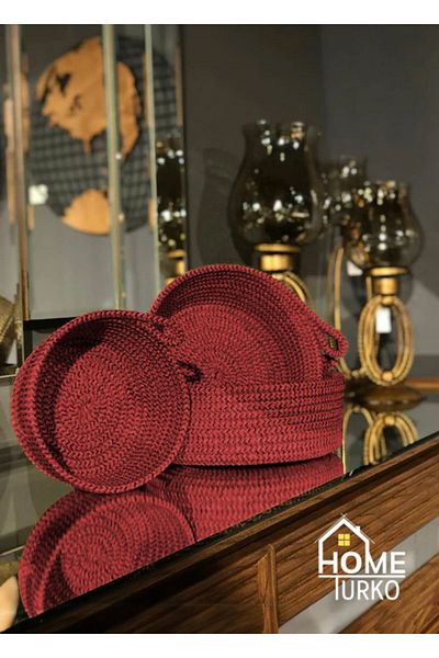 HomeTurko Jute Wicker Basket Triple Set - Organizer Organizer Kitchen Bread Basket