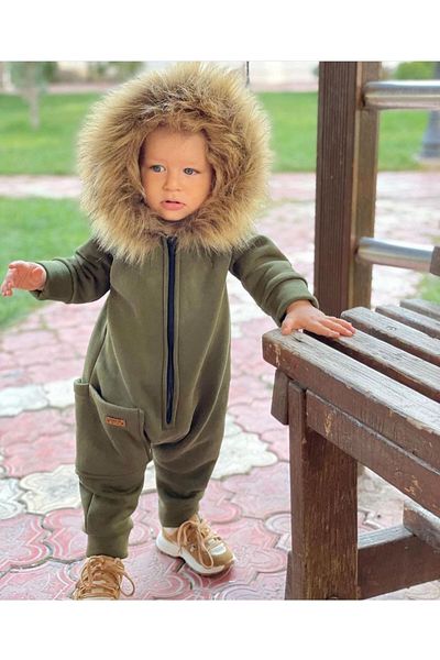 bohemiankids Unisex Children's Jumpsuit Fur Hooded