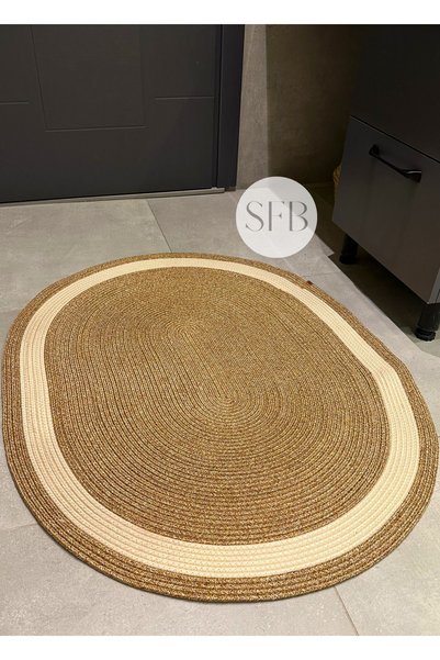 HomeTurko Moderin, Hasır, Jüt, Naturel, Jüt Dekoratif, Kilim, Banyo, Salon, M...