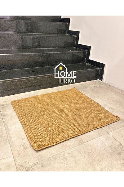 HomeTurko Jute, Straw, Square Doormat, Doormat, Bathroom Mat, Kitchen Mat, Interior and Exterior Decorative Mat