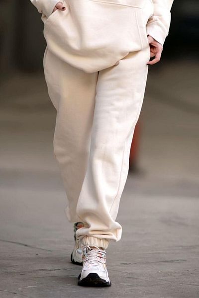BayBayan Γυναικείο μπεζ βαμβακερό παντελόνι Jogger με τρία κλωστές