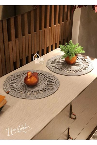HomeTurko Natural Jut, Modern Looking Double Gray, Wicker 33 X 33 Cm, Placemat, Insert.
