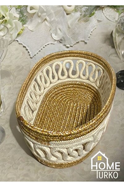 HomeTurko سلة خبز طبيعية منقوشة من الجوت - داخل الخزانة، غرفة الأطفال، منظم، ...