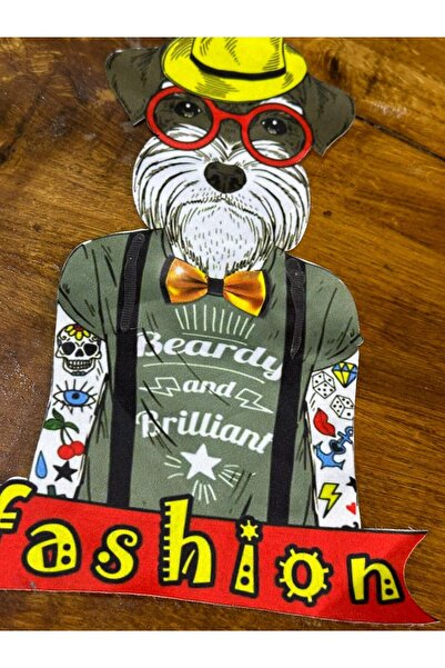 Gönülden Tasarım 26x16 cm Šareni aplikacijni ukras sa šavovima u obliku psa