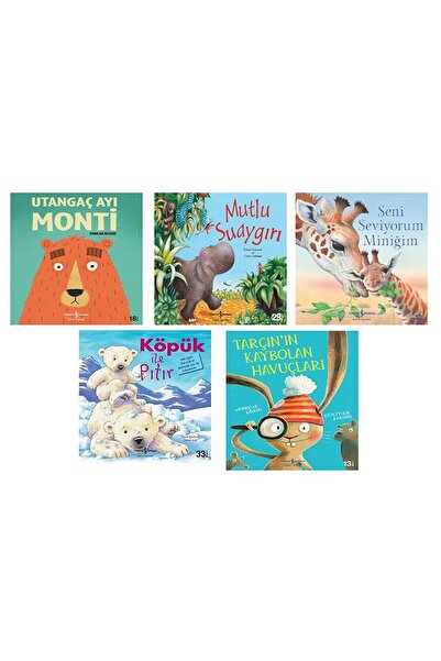 TÜRKİYE İŞ BANKASI KÜLTÜR YAYINLARI Okul Öncesi Öyküler 5 Kitap Utangaç Ayı M...