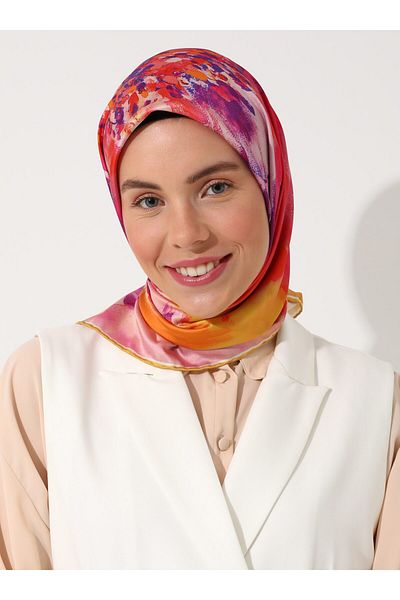 Tuva Φουλάρι με μοτίβο Parisa Silky Twill - Πολύχρωμο - Καμβάς