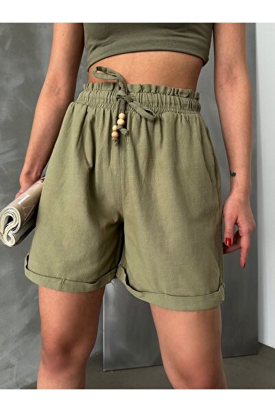 AÈC PRIVÈ Γυναικείο λινό σορτς υψηλής ποιότητας νέας σεζόν 777