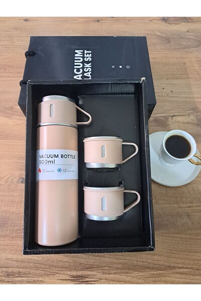 TERMOS طقم مكنسة من الفولاذ المقاوم للصدأ مكون من 3 أكواب