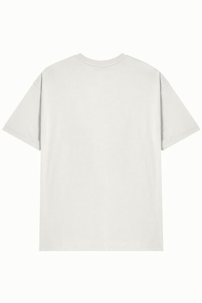 HANCLO Λευκό Oversize Βαμβακερό T-Shirt - Crew Neck, Κοντό μανίκι, Unisex