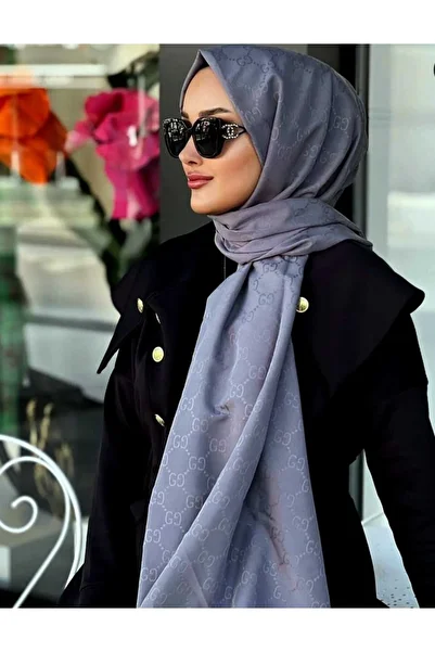Nine Cotton Jacquard Shawl Dark Gray