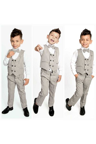 Doradino Doradino Boy's Tuxedo Suit - Chain Dress, Vest, Bow Tie