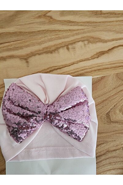 LİN GRUP Kız Bebek Fiyonklu Pullu Bone