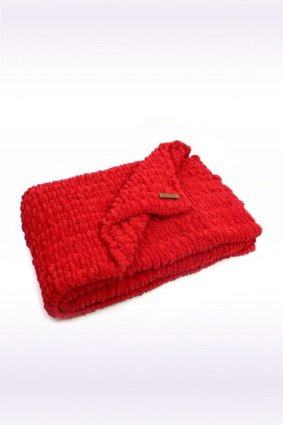 BaDe Tasarım Red Fluffy Knitted Baby Blanket