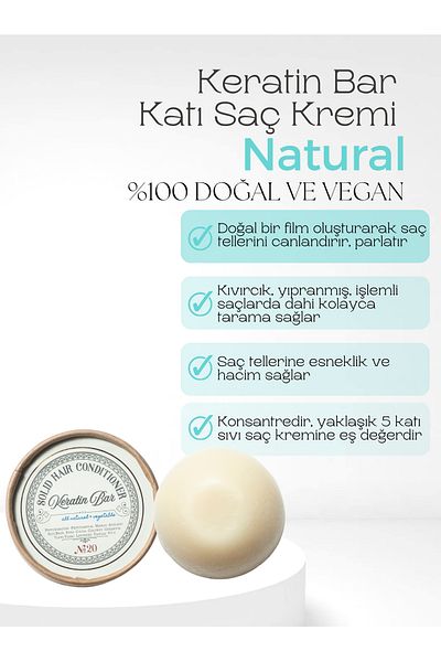 Rosece 100 gr Keratin Bar - Solid Conditioner, Damaged Hair, Dyed and Processed Hair