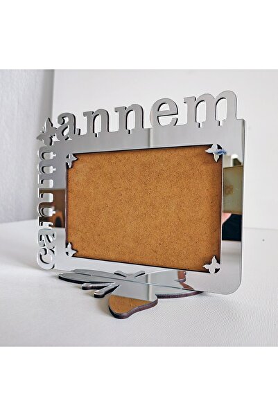 Anneler Günü Gümüş Aynalı Pleksi Fotoğraf Çerçevesi Canım Annem