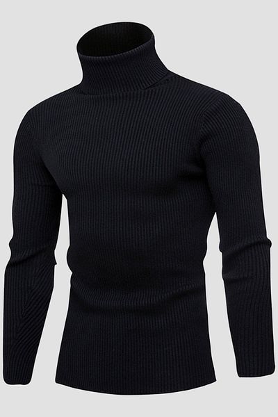 HANCLO Pulover Slimfit cu gât - Pachet gata de 5 bucăți, cu gât