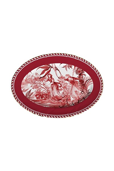 Baci Milano Le Rouge Oval Porcelain Plate 36X26 cm