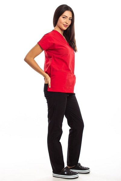 Simirna Üniforma Chirurgical Doctor Asistentă Scrubs Top Roșu Inferioară Negru Jersey Set