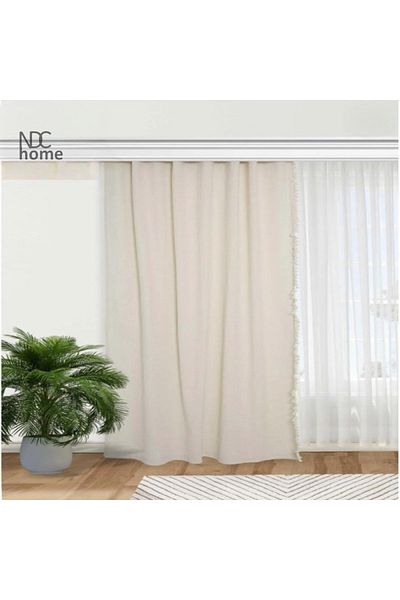 NDC HOME Κουρτίνα με φόντο λινό Ham Buldan - 100% βαμβάκι (ΑΠΛΟ)