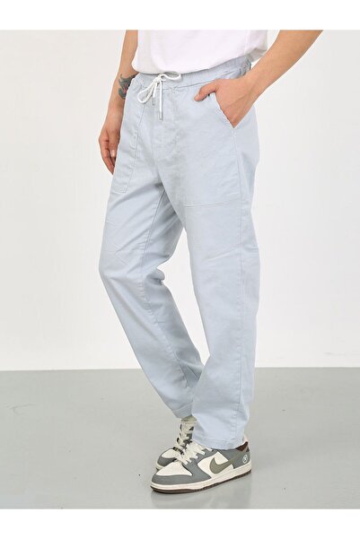 KAİZER DENİM Buz Mavi Oversize Premium Sewing Cepli Yürüyüş Pantolonu-Buz Mavi - XL