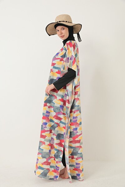 medipek TESETTÜR MAYO ÜZERİNE DESENLİ PAREO