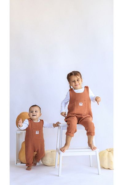 Las Vivas Kids Muslin Overalls Winter Spring Baby Kids Overalls Salopette Overalls