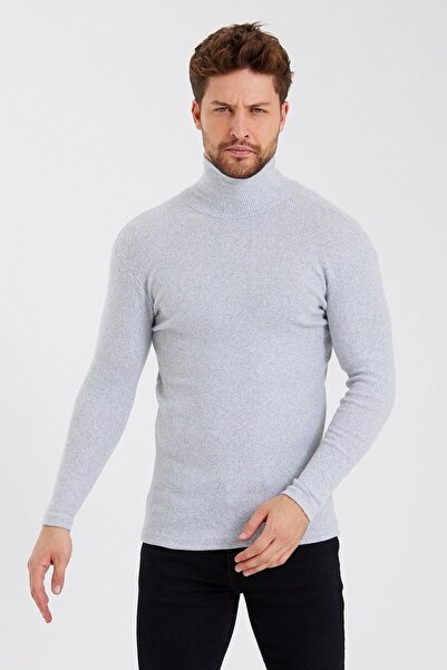 Bentillo Men's Gray Turtleneck Camisole Sweater