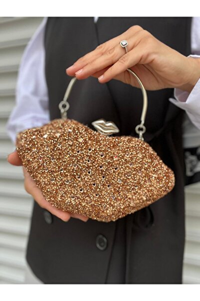 Çanta Trend Довга вечірня сумочка з кришталевими камінцями - ручка для носінн...