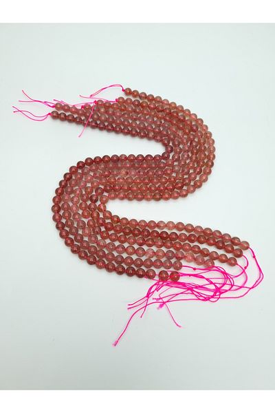 Yüksel Boncuk 8 mm Strawberry and Rose Quartz - Σειρά φυσικών πολύτιμων λίθων