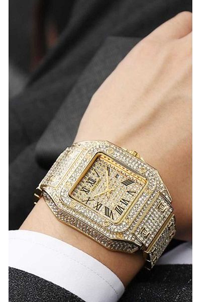 Goldpower Unisex Stone Detailed Wristwatch