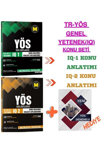 Metropol Yayınları TR-YÖS Genel Yetenek: IQ-1 & IQ-2 KONU ANLATIM SET+DENEME ...